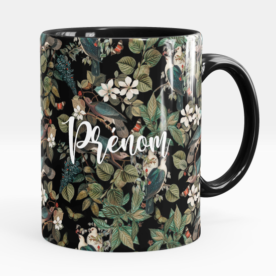 Taza personalizada - Pájaros flores