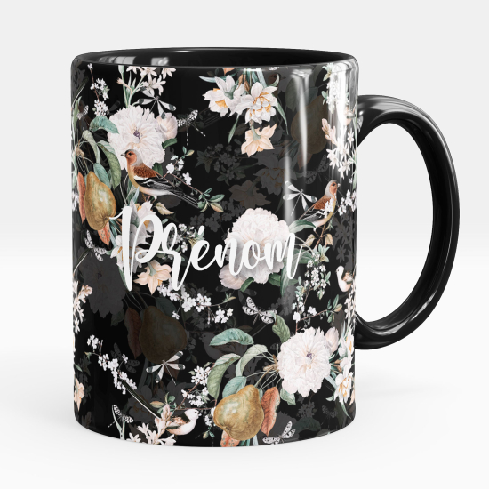 Taza personalizada - Pájaros flores