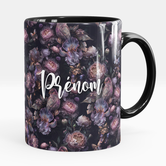 Taza personalizada - Pájaros flores