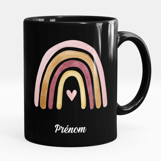Taza personalizada totalmente negra - Arcoíris