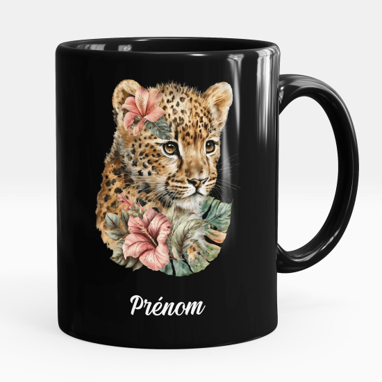 Taza personalizada totalmente negra - Bebé tigre