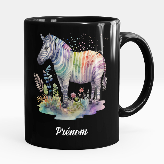 Taza personalizada totalmente negra - Cebra