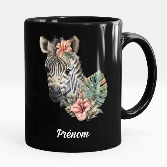 Taza personalizada totalmente negra - Cebra