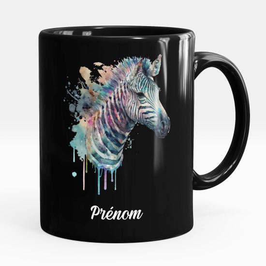 Taza personalizada totalmente negra - Cebra