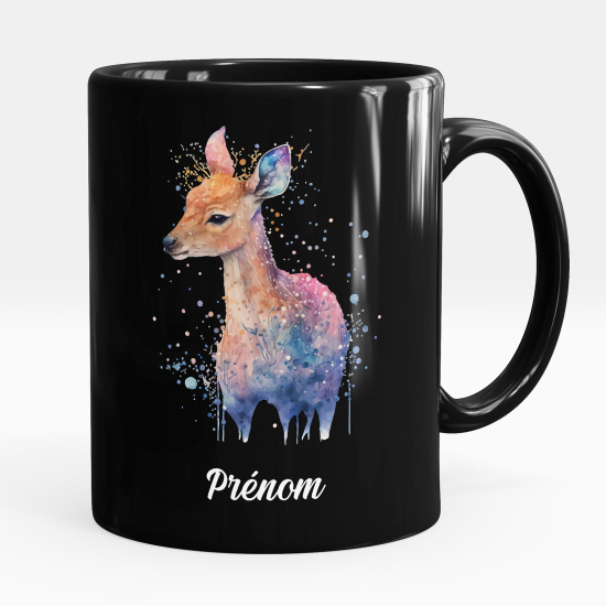 Taza personalizada totalmente negra - Cervatillo