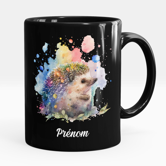 Taza personalizada totalmente negra - Erizo