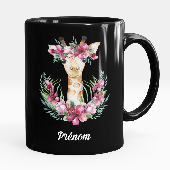 Taza personalizada totalmente negra - Jirafa