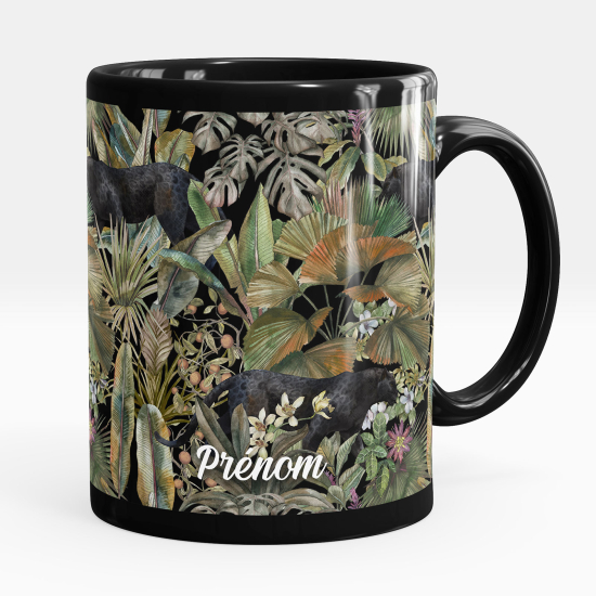 Taza personalizada totalmente negra - Jungla