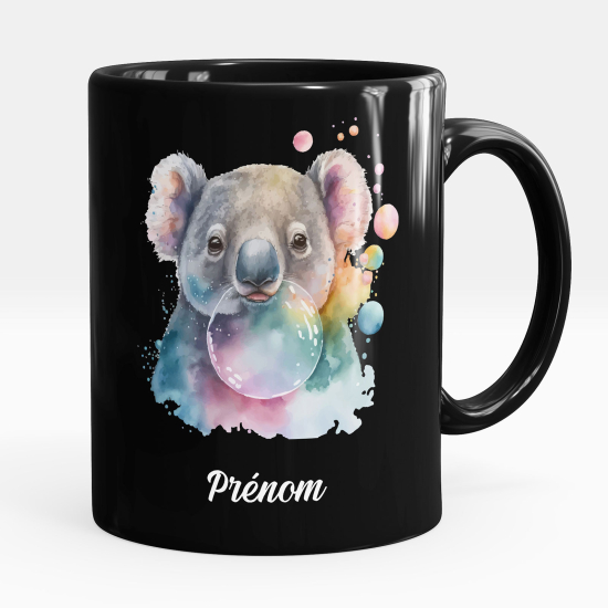 Taza personalizada totalmente negra - Koala