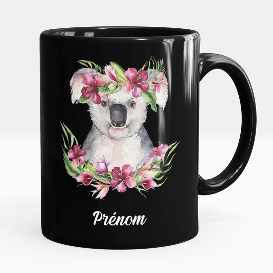 Taza personalizada totalmente negra - Koala