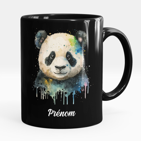 Taza personalizada totalmente negra - Panda