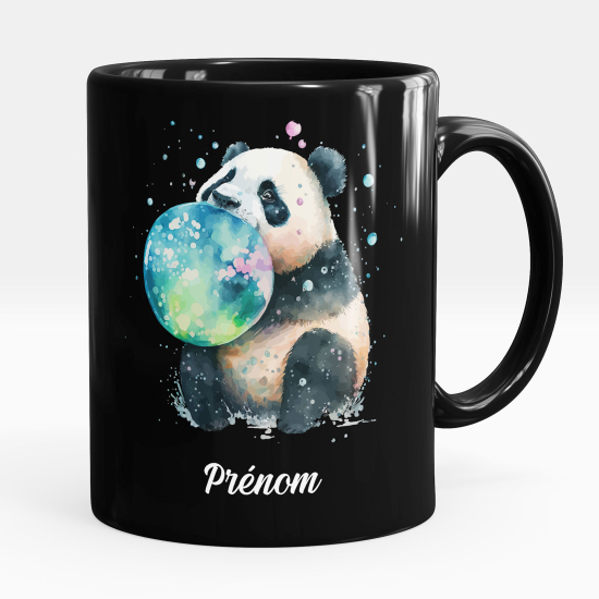 Taza personalizada totalmente negra - Panda