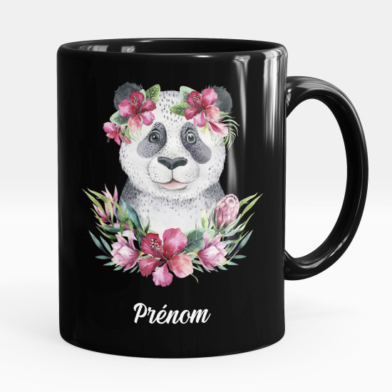Taza personalizada totalmente negra - Panda