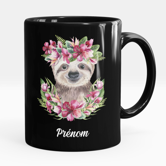 Taza personalizada totalmente negra - Perezoso