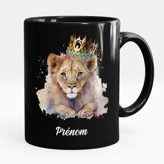 Taza personalizada totalmente negra - Rey León