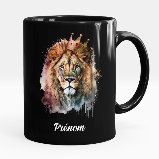 Taza personalizada totalmente negra - Rey León