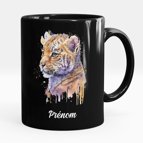 Taza personalizada totalmente negra - Tigre