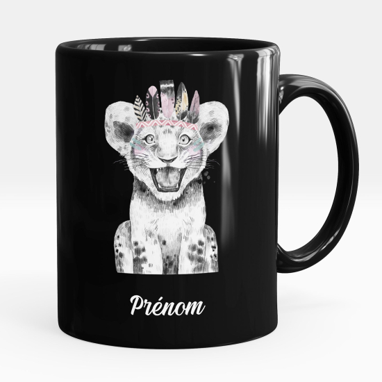Taza personalizada totalmente negra - Tigre