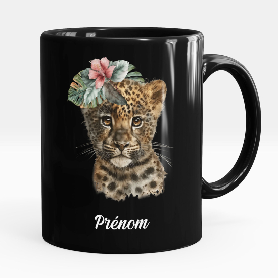 Taza personalizada totalmente negra - Tigre