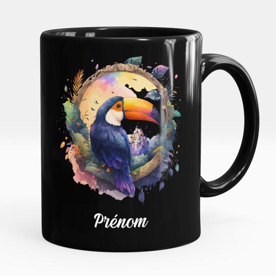 Taza personalizada totalmente negra - Tucán