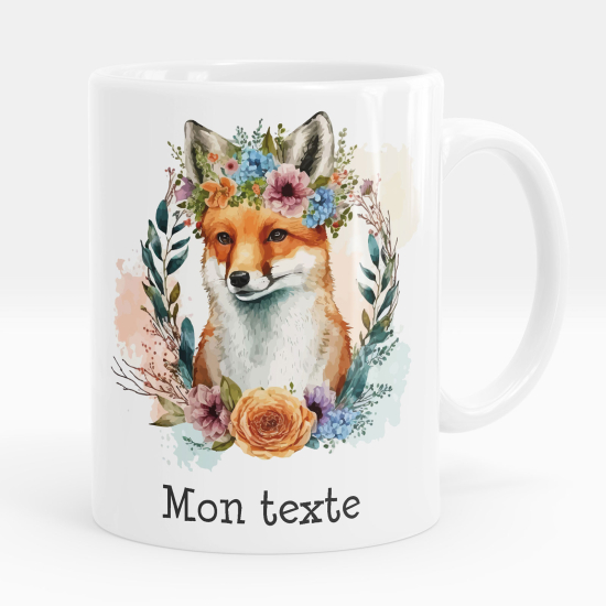 Taza personalizada - Zorro flores