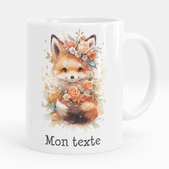 Taza personalizada - Zorro flores
