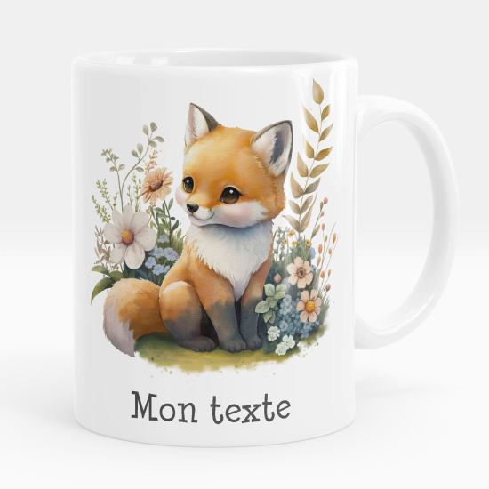 Taza personalizada - Zorro flores