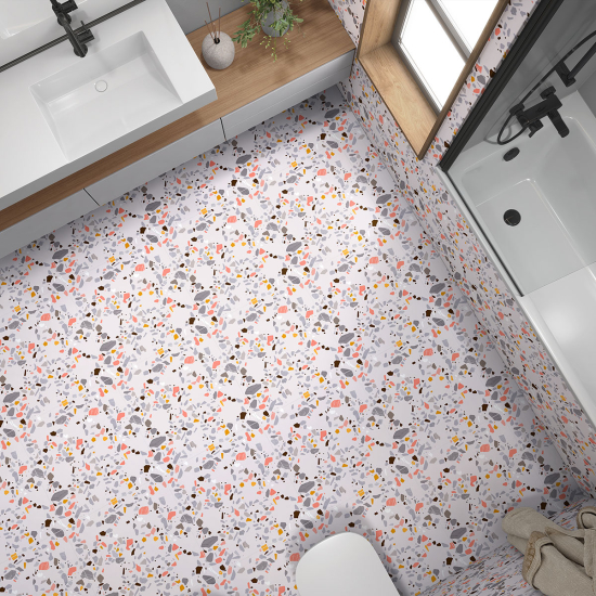 Vinilo Adhesivo antideslizante para baldosas  - Motivo Terrazzo