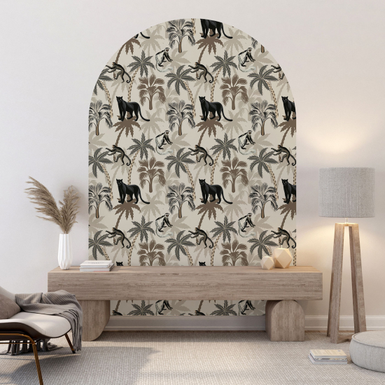 Vinilo Adhesivo Decorativo Arco - Animales de la jungla