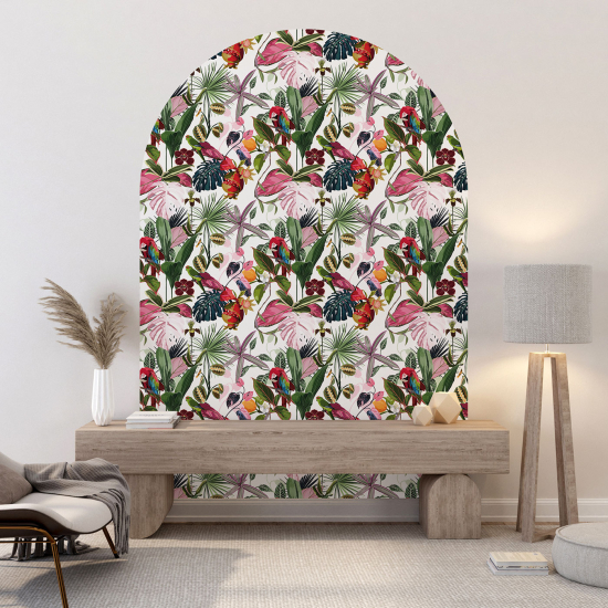 Vinilo Adhesivo Decorativo Arco - Motivo tropical