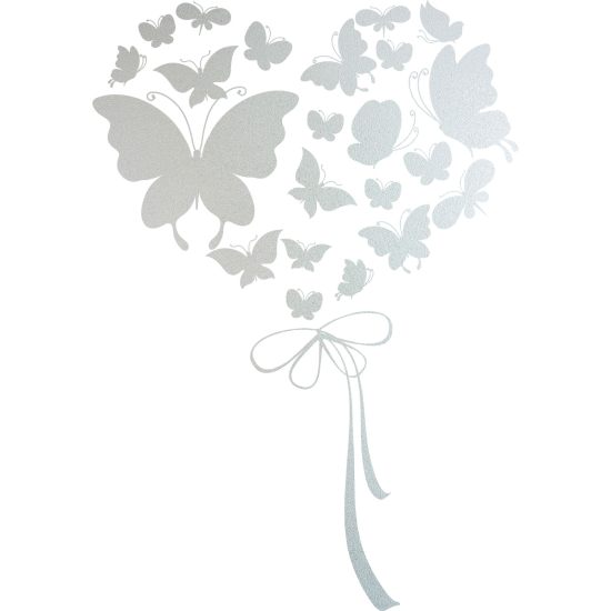 Vinilo Adhesivo Decorativo esmerilado - Corazón Mariposas