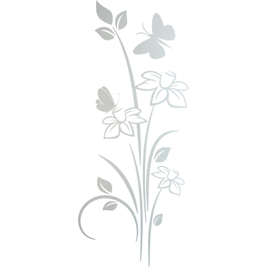 Vinilo Adhesivo Decorativo esmerilado - Flores Mariposa