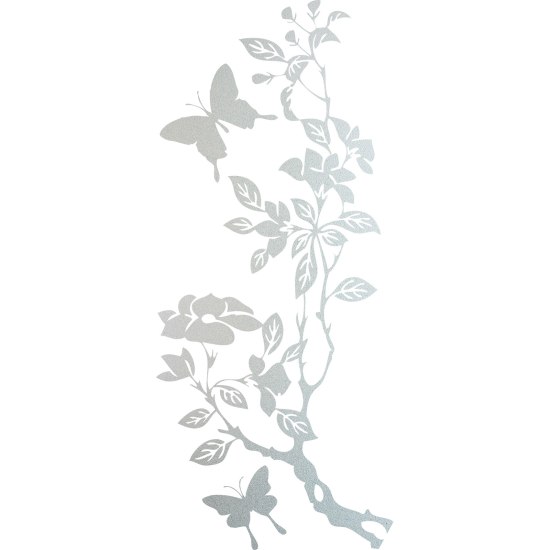 Vinilo Adhesivo Decorativo esmerilado - Flores Mariposas
