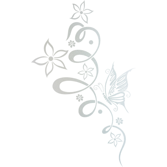 Vinilo Adhesivo Decorativo esmerilado - Flores Mariposas