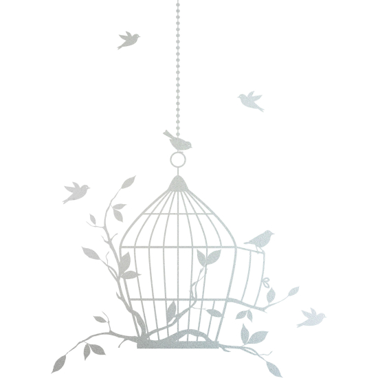 Vinilo Adhesivo Decorativo esmerilado - Jaula para pájaros