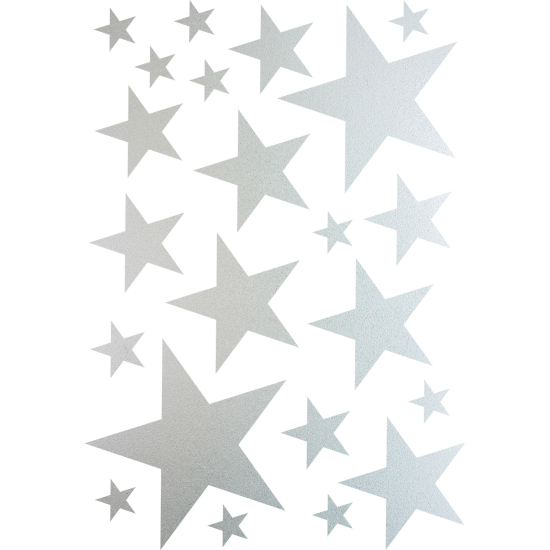 Vinilo Adhesivo Decorativo esmerilado - Kit 22 Estrellas
