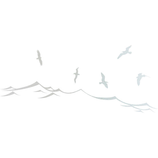 Vinilo Adhesivo Decorativo esmerilado - Mar Aves