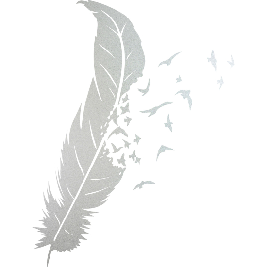 Vinilo Adhesivo Decorativo esmerilado - Pluma Pájaros