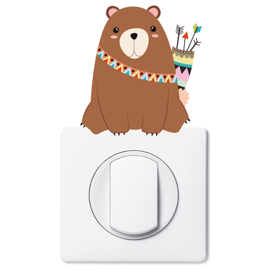 Vinilo Adhesivo Decorativo para interruptores - Oso indio