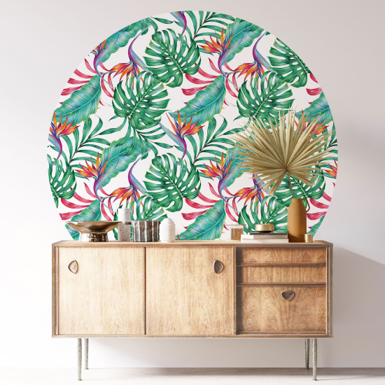 Vinilo Adhesivo Decorativo Redondo - Motivo botánico