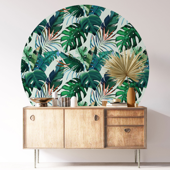 Vinilo Adhesivo Decorativo Redondo - Motivo botánico