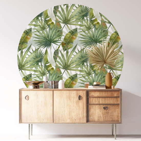 Vinilo Adhesivo Decorativo Redondo - Motivo botánico