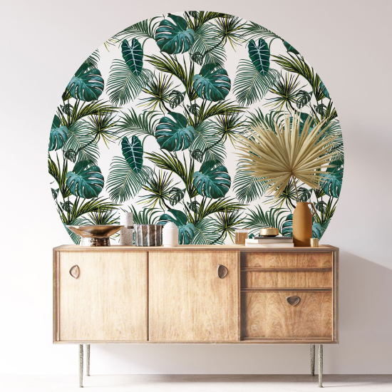 Vinilo Adhesivo Decorativo Redondo - Motivo botánico