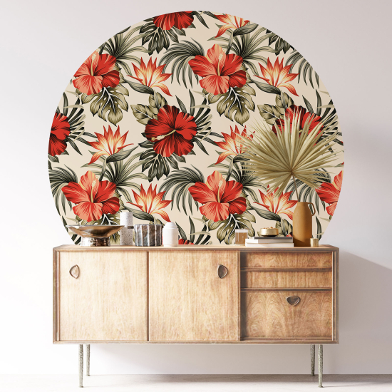 Vinilo Adhesivo Decorativo Redondo - Motivo floral