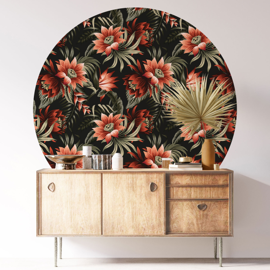 Vinilo Adhesivo Decorativo Redondo - Motivo floral