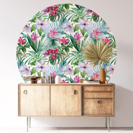 Vinilo Adhesivo Decorativo Redondo - Motivo floral