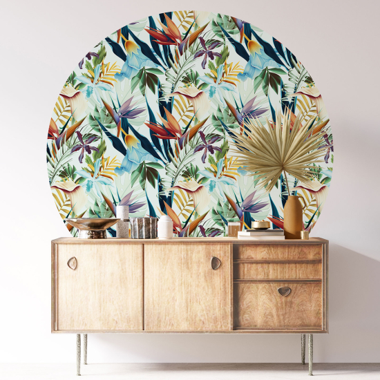 Vinilo Adhesivo Decorativo Redondo - Motivo floral