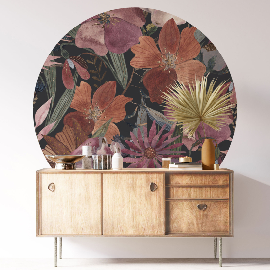 Vinilo Adhesivo Decorativo Redondo - Motivo floral