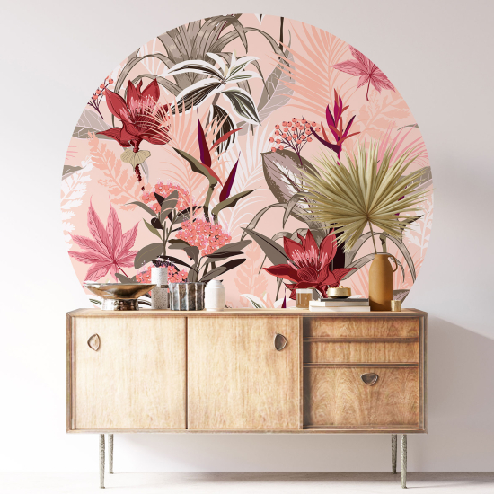 Vinilo Adhesivo Decorativo Redondo - Motivo floral
