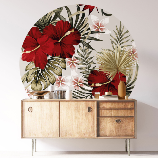 Vinilo Adhesivo Decorativo Redondo - Motivo floral
